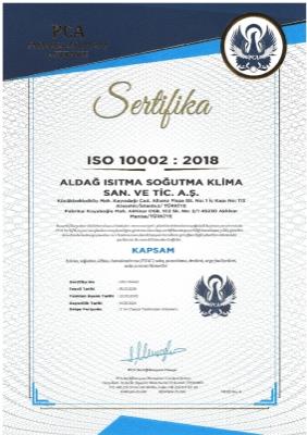 ISO 10002:2014 Türkçe